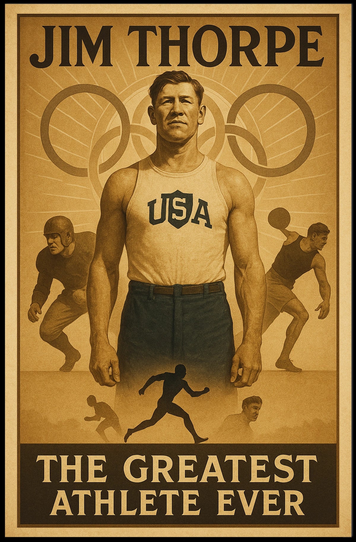 Jim Thorpe Legendary Athlete Poster