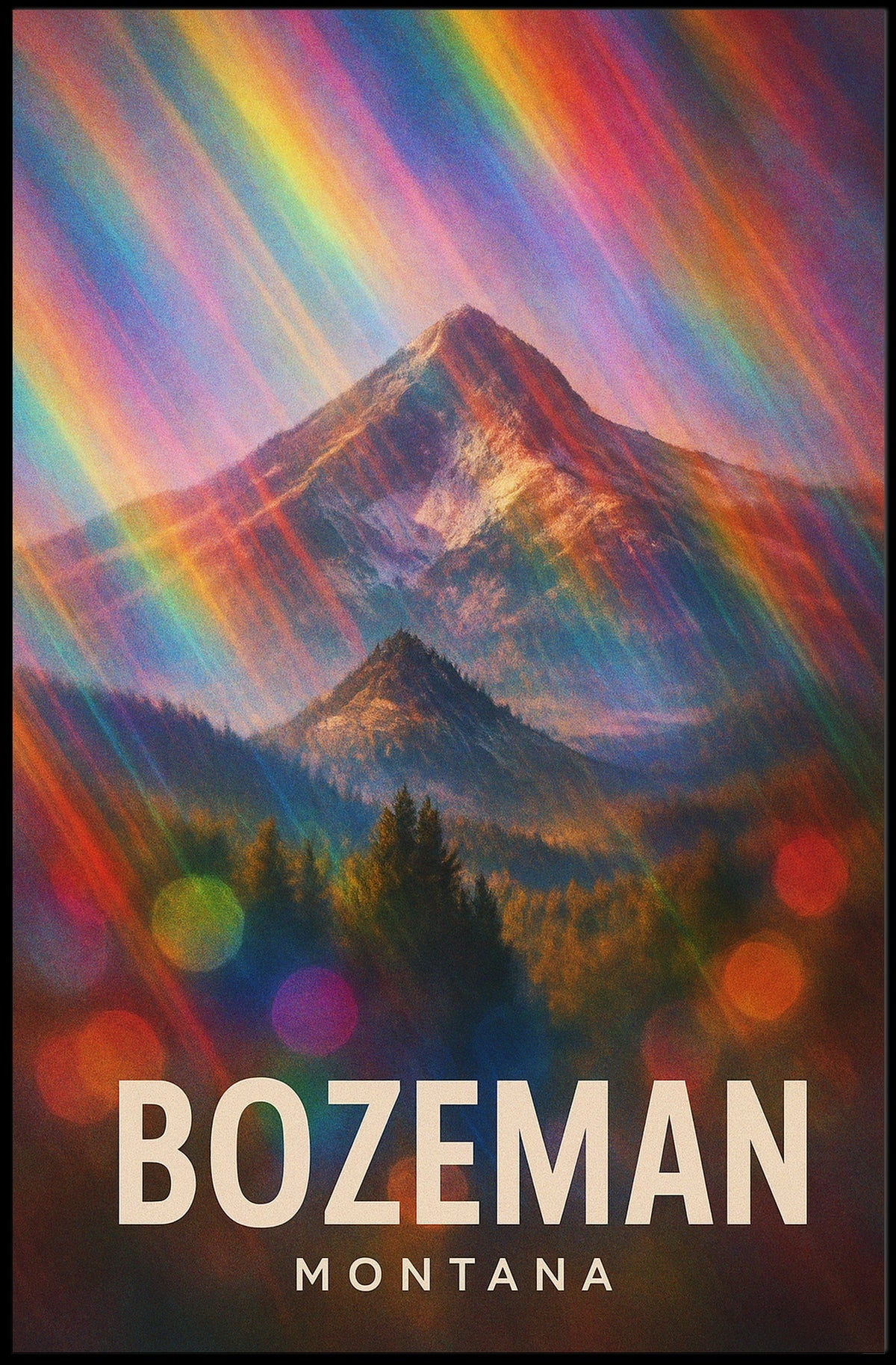 Bozeman Montana Scenic Wanderlust Minimalist Poster