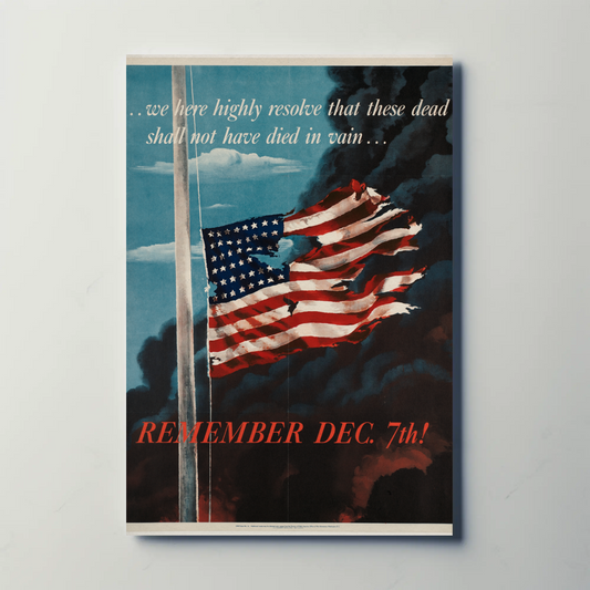 Remember December 7th Patriotic Flag Travel Poster