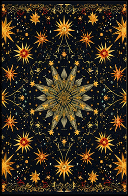 Celestial Starburst Abstract Art Poster