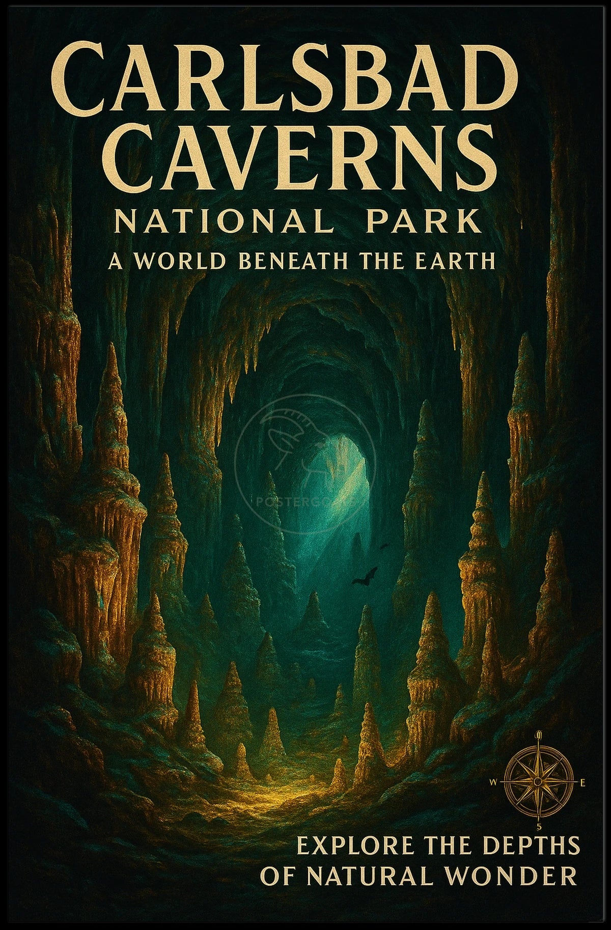 Carlsbad Caverns Vintage National Park Poster