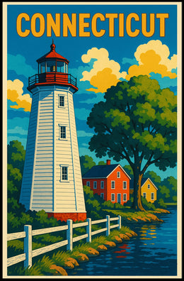 Connecticut Lighthouse Scene Poster