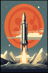 Rocket Launch Into The Cosmos Poster