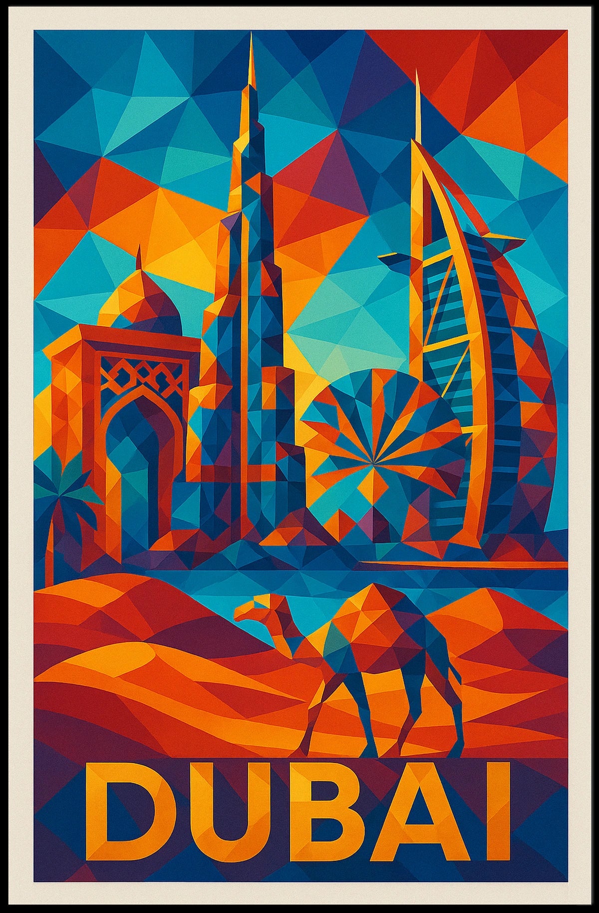 Vibrant Dubai Poster Premium Archival Print 18x24 For Homes