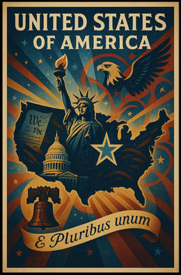 United States of America E Pluribus Unum Poster PosterGoat