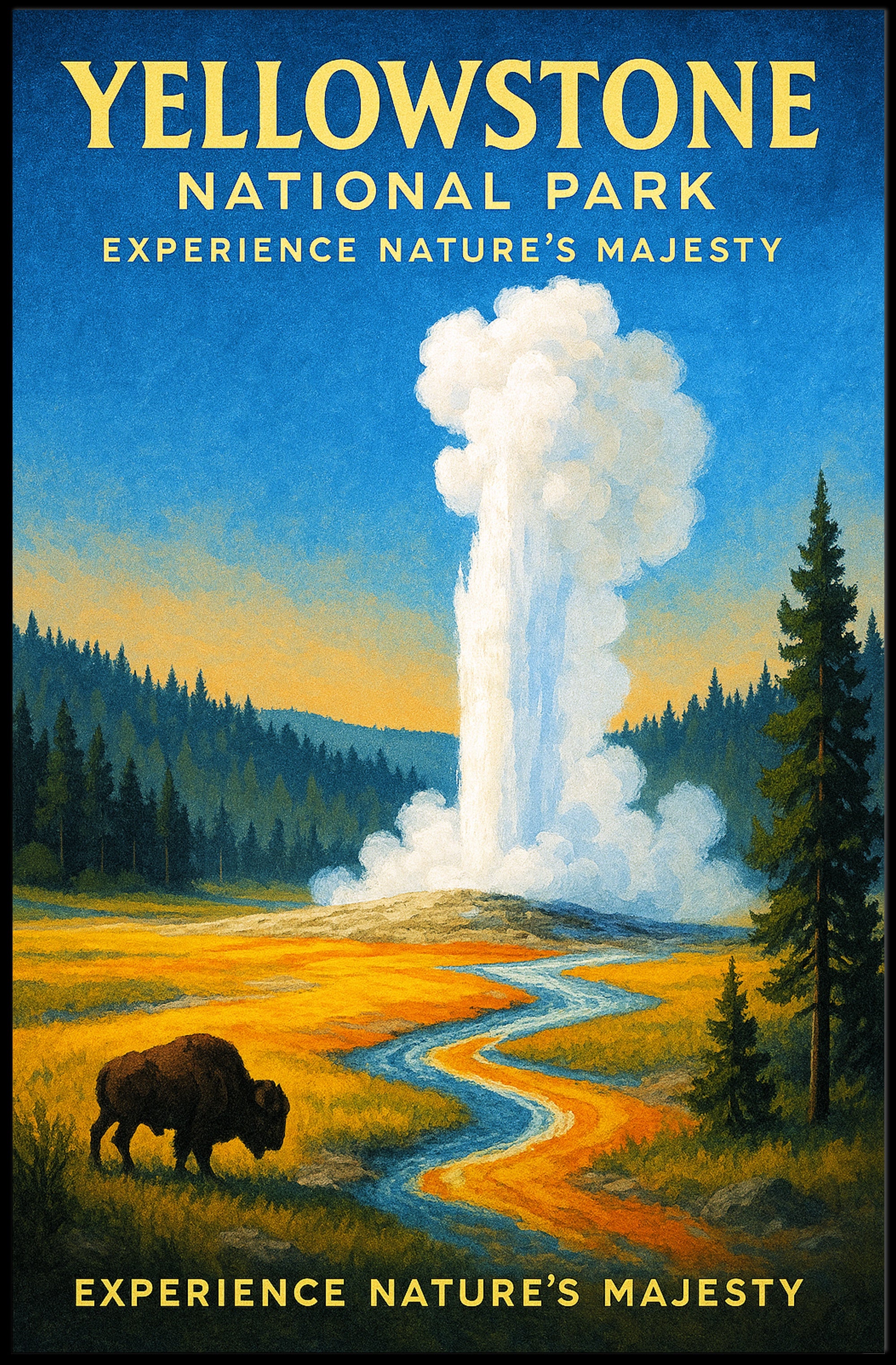 Yellowstone National Park Experience Nature’s Majesty Poster PosterGoat