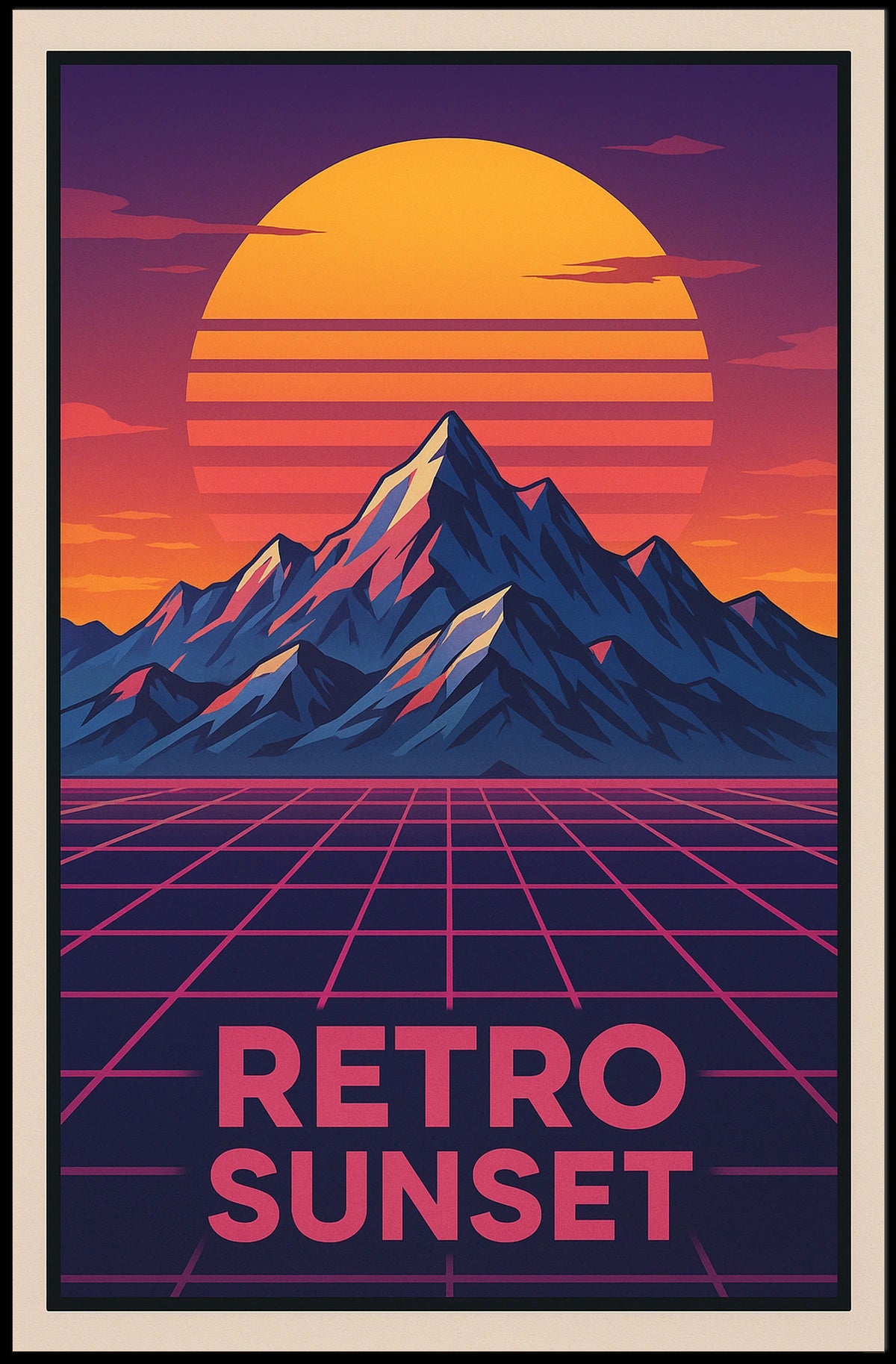 Retro Sunset Retro-Futuristic Pop Culture Poster