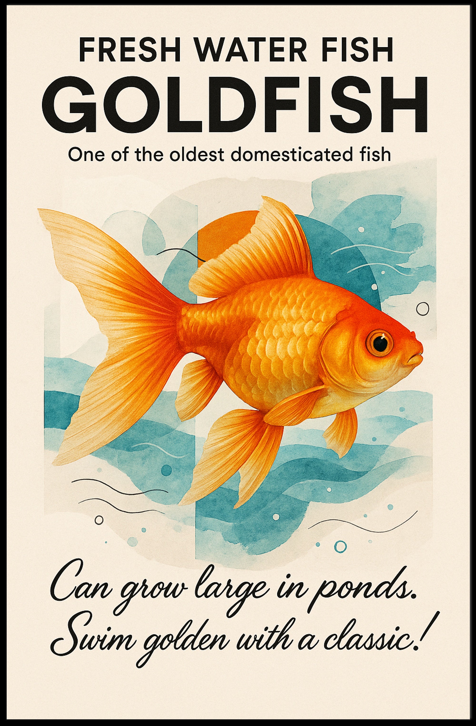 Goldfish Tranquility: Artistic Animal Poster