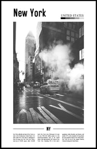 New York City Black And White Taxi Poster Modern Wall Art