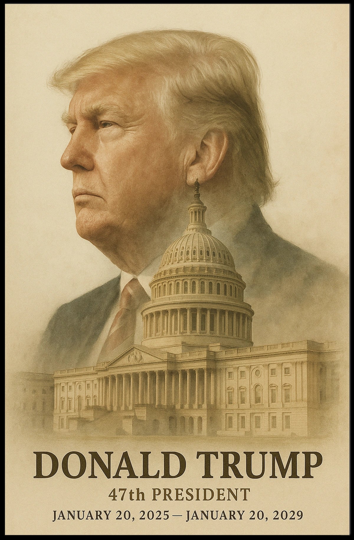 Trump Visionary Capitol Photography Realism Poster