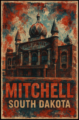 Mitchell South Dakota Scenic Vintage Wanderlust Poster