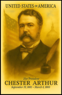 Chester A. Arthur 21st President of the United States Vintage Watercolor Poster