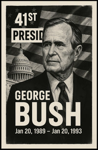 George H. W. Bush 41st President of the United States Digital Montaje Poster