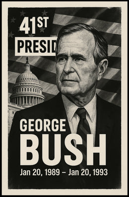 George H. W. Bush 41st President of the United States Digital Montaje Poster