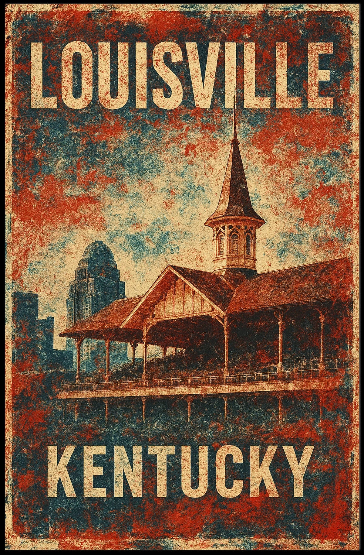 Louisville, Kentucky Vintage Charm Poster