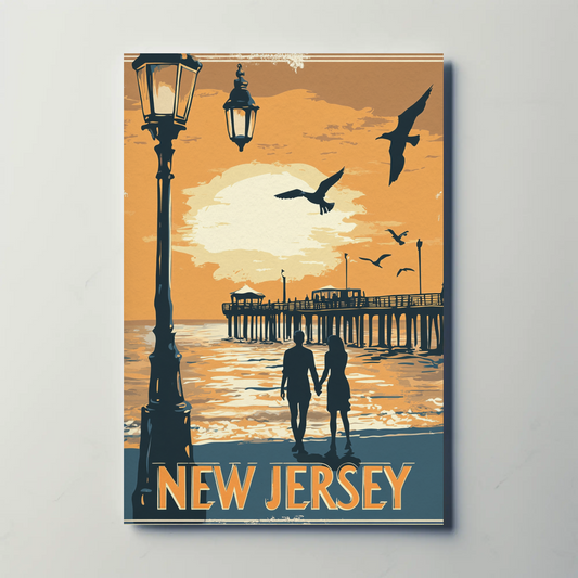 New Jersey Boardwalk Vintage Poster