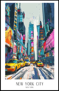 Vibrant New York City Times Square Urban or Cityscape Poster PosterGoat
