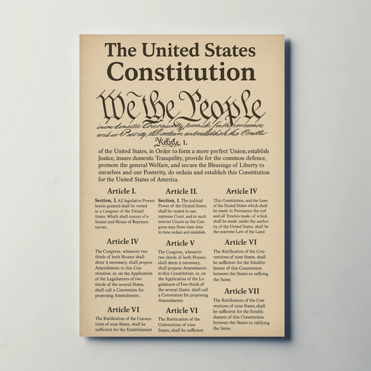 The Constitution Of The United States Vintage Poster