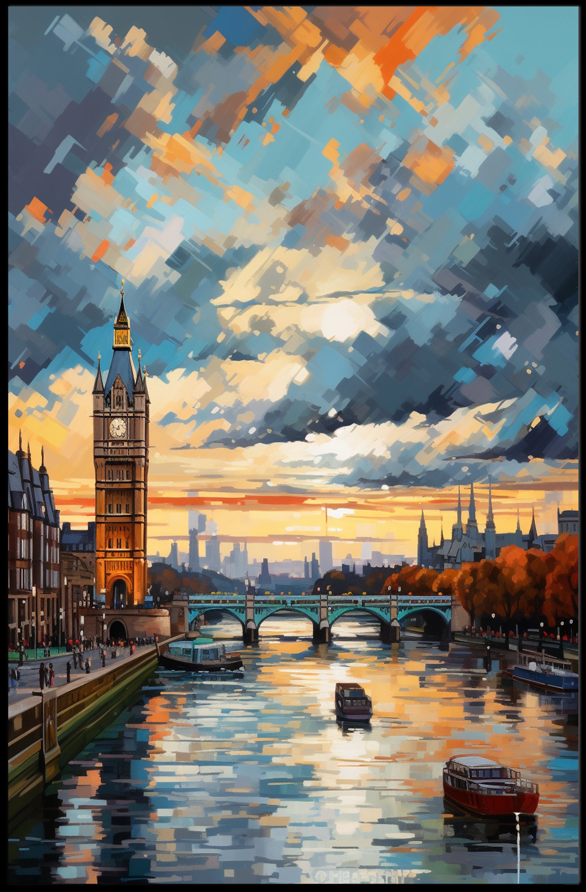 London At Sunset Poster PosterGoat