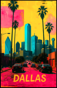 Vibrant Dallas Skyline Poster