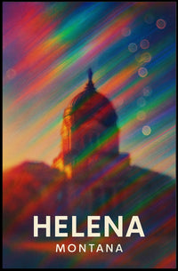 Helena Montana Skyline Vibrant Tribute Art Poster
