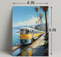Coastal Train Journey Poster