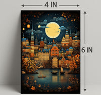 Enchanted Cityscape Under The Moon Poster