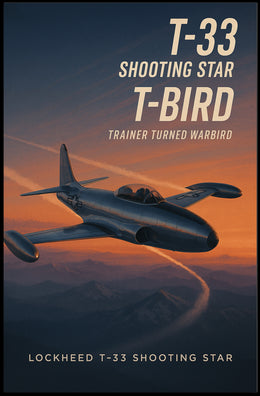 Lockheed T-33 Aircraft Poster: Historical Aviation Art Print