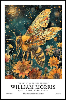 Vibrant Bee and Sunflower Cosmic Artistry Poster