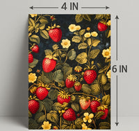 Strawberry Botanical Art Poster in Abstract or Artistic Poster