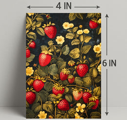 Strawberry Botanical Art Poster in Abstract or Artistic Poster