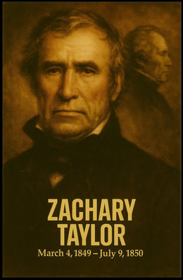 Zachary Taylor Presidential Poster Vintage Analog Film Aesthetic Historical Portrait Wall Art Print