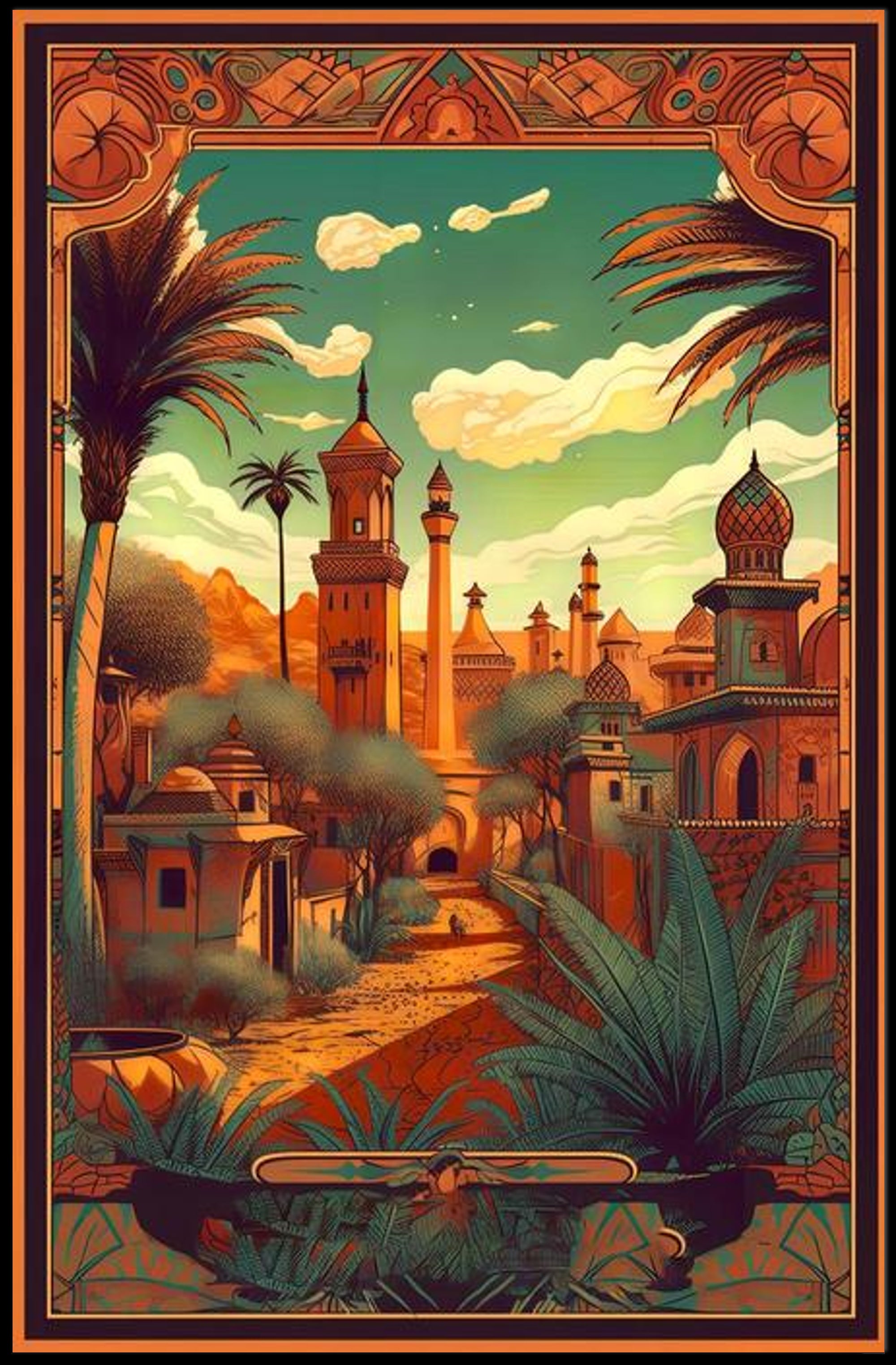 Enchanted Desert Cityscape Poster