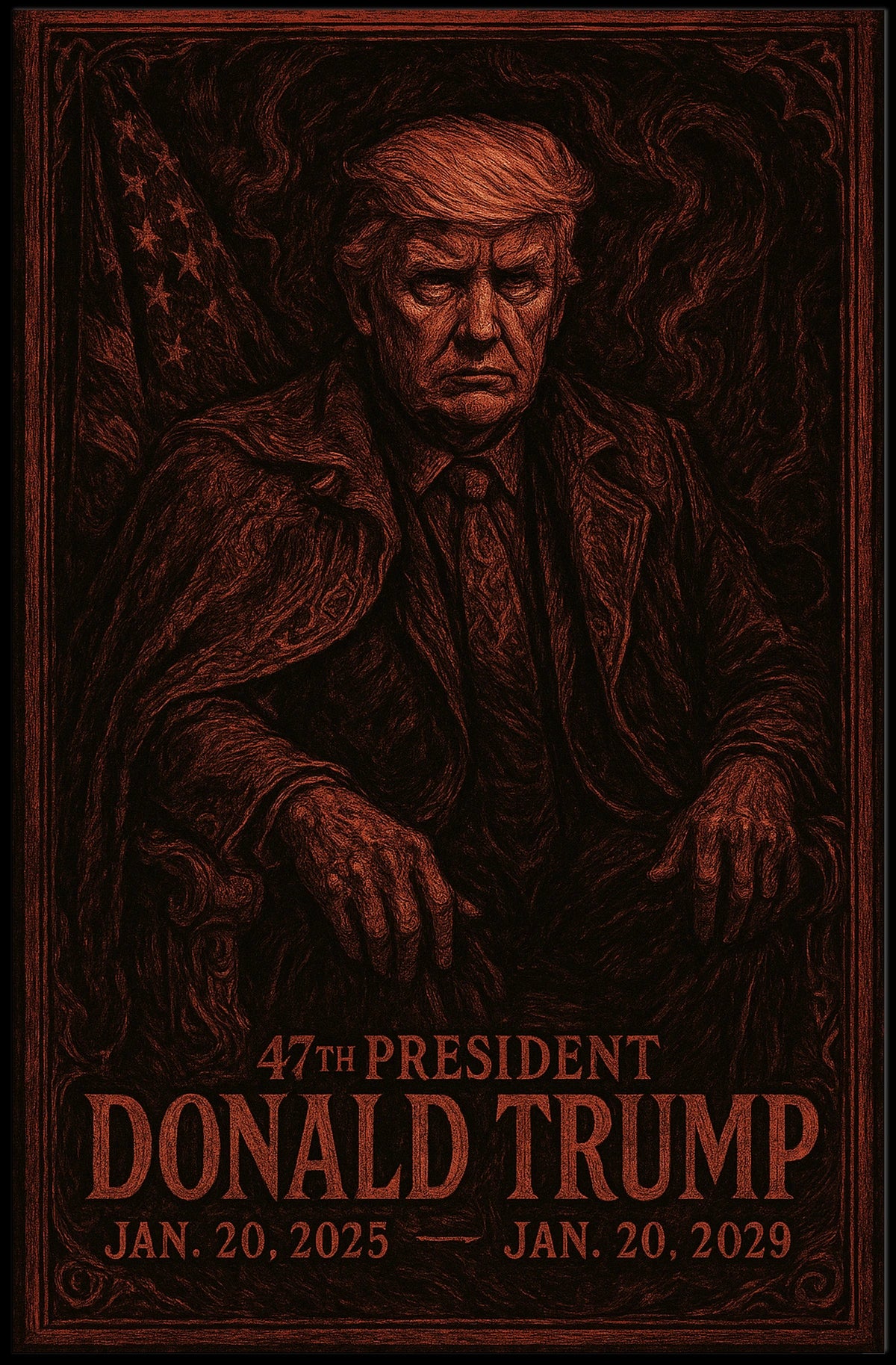 Patriotic Leadership Portrait: Historical or Presidential Poster