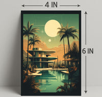 Retro-Futuristic Oasis Retro Poster PosterGoat