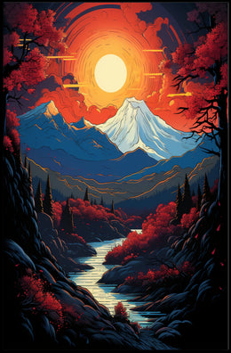 Majestic Mountain Sunset Poster