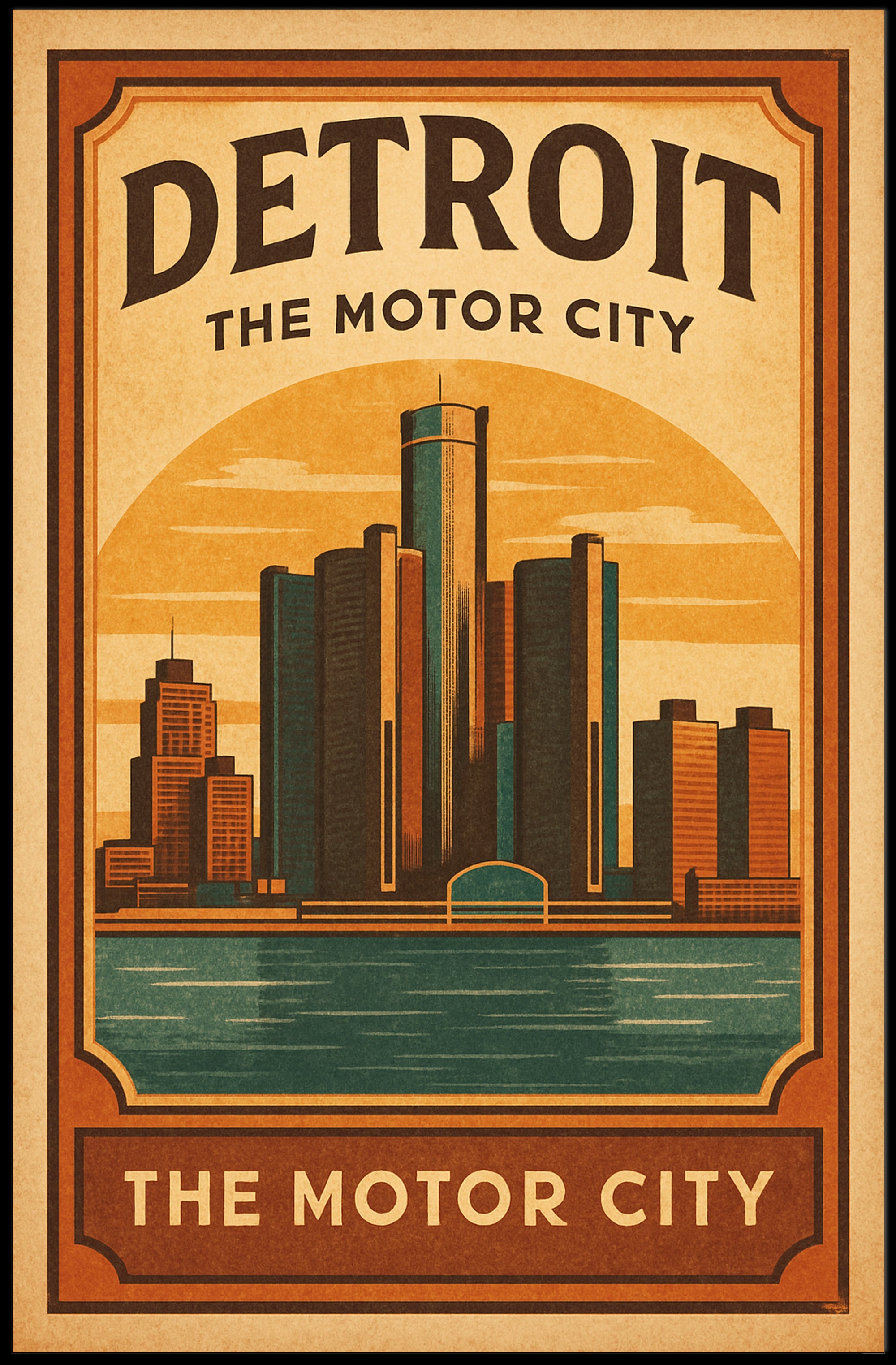 Detroit The Motor City Poster