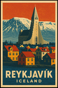Reykjavik, Iceland Travel Poster