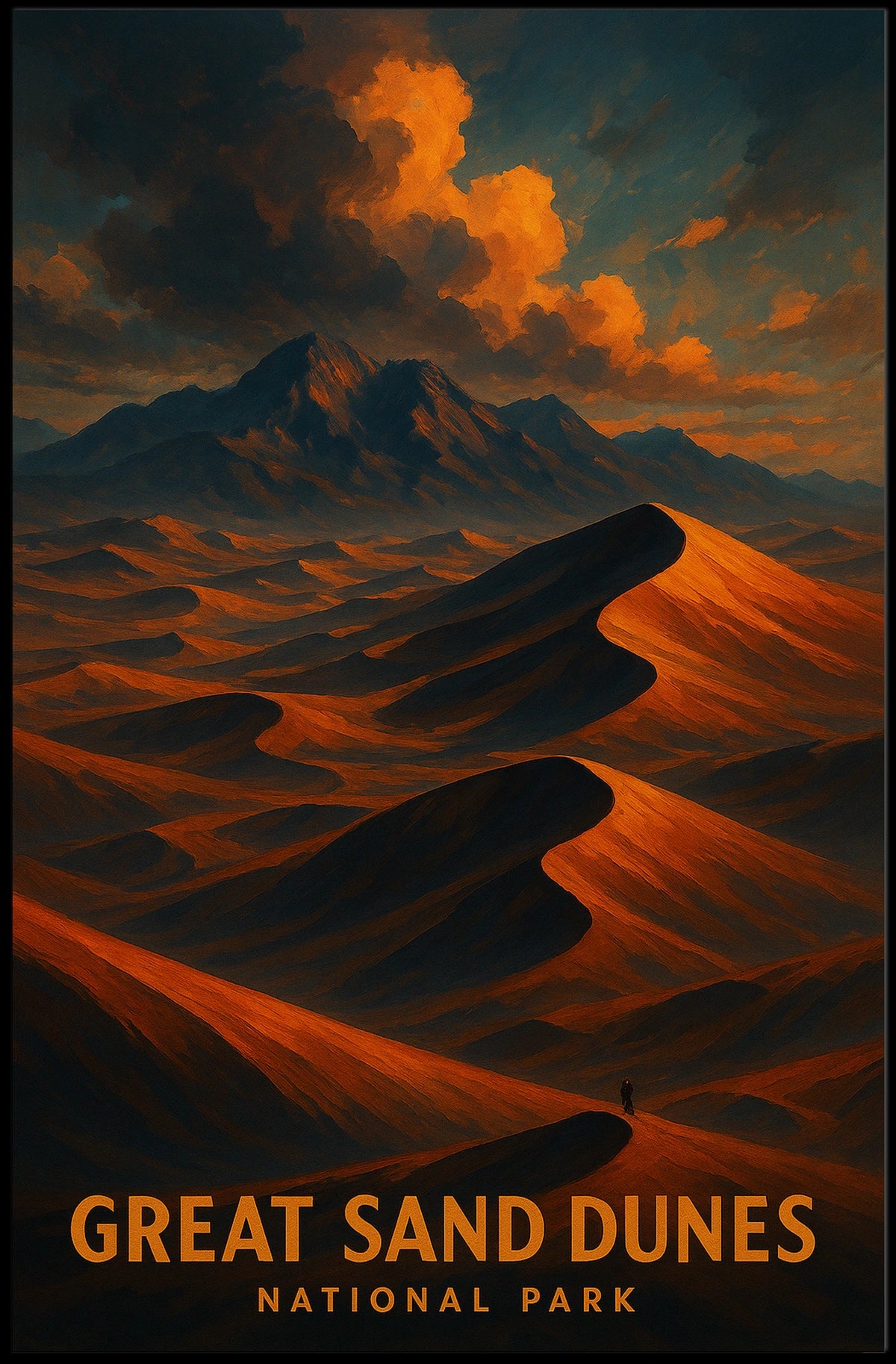 Great Sand Dunes National Park Vintage Home Decor Poster