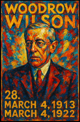 Woodrow Wilson 28th President of the United States Glitch Hop Art Poster