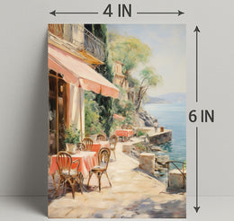 Seaside Café Serenity Poster