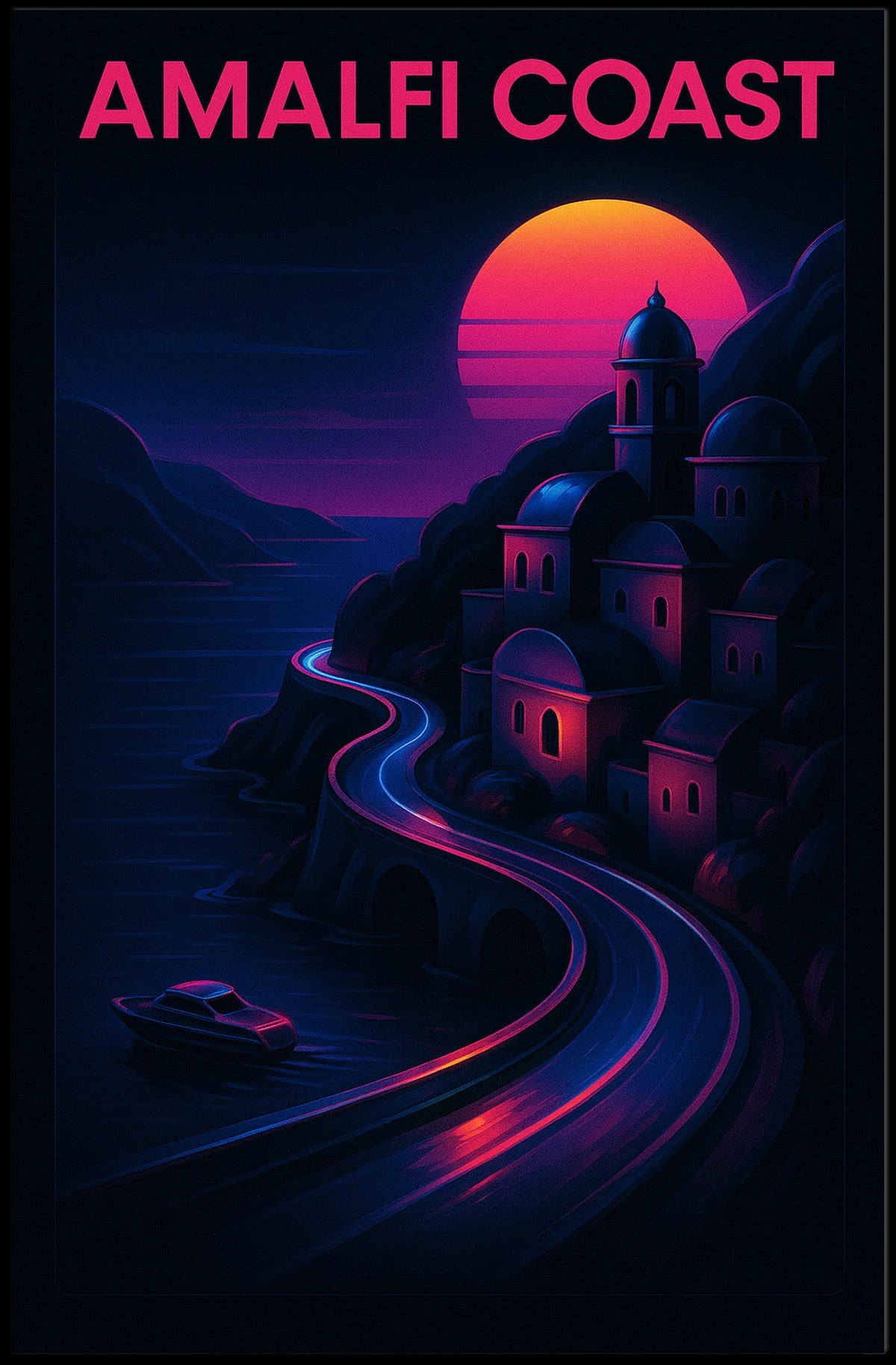 Amalfi Coast Sunset Poster