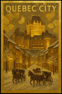 Quebec City Winter Scene Poster