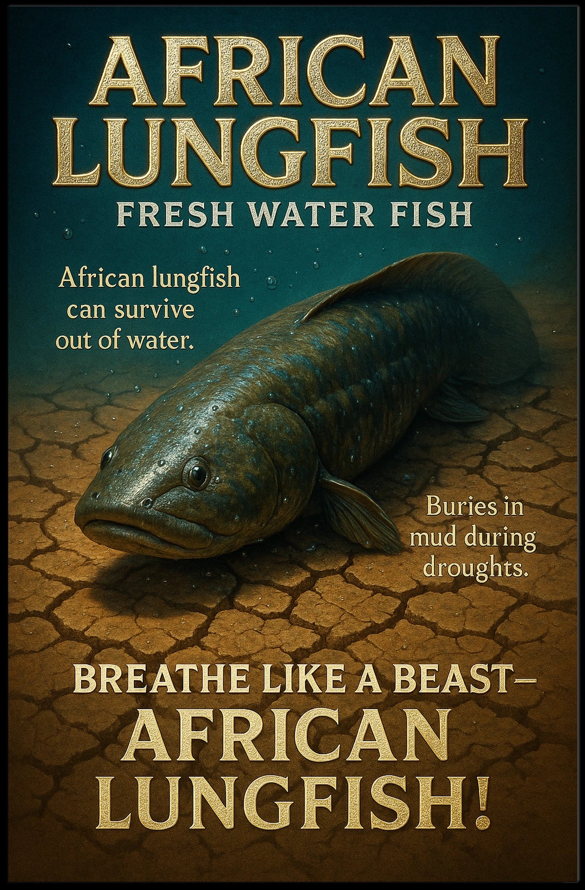 African Lungfish Survival Poster: Nature's Resilient Wonder