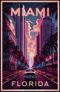 Miami Sunset Vibes Poster