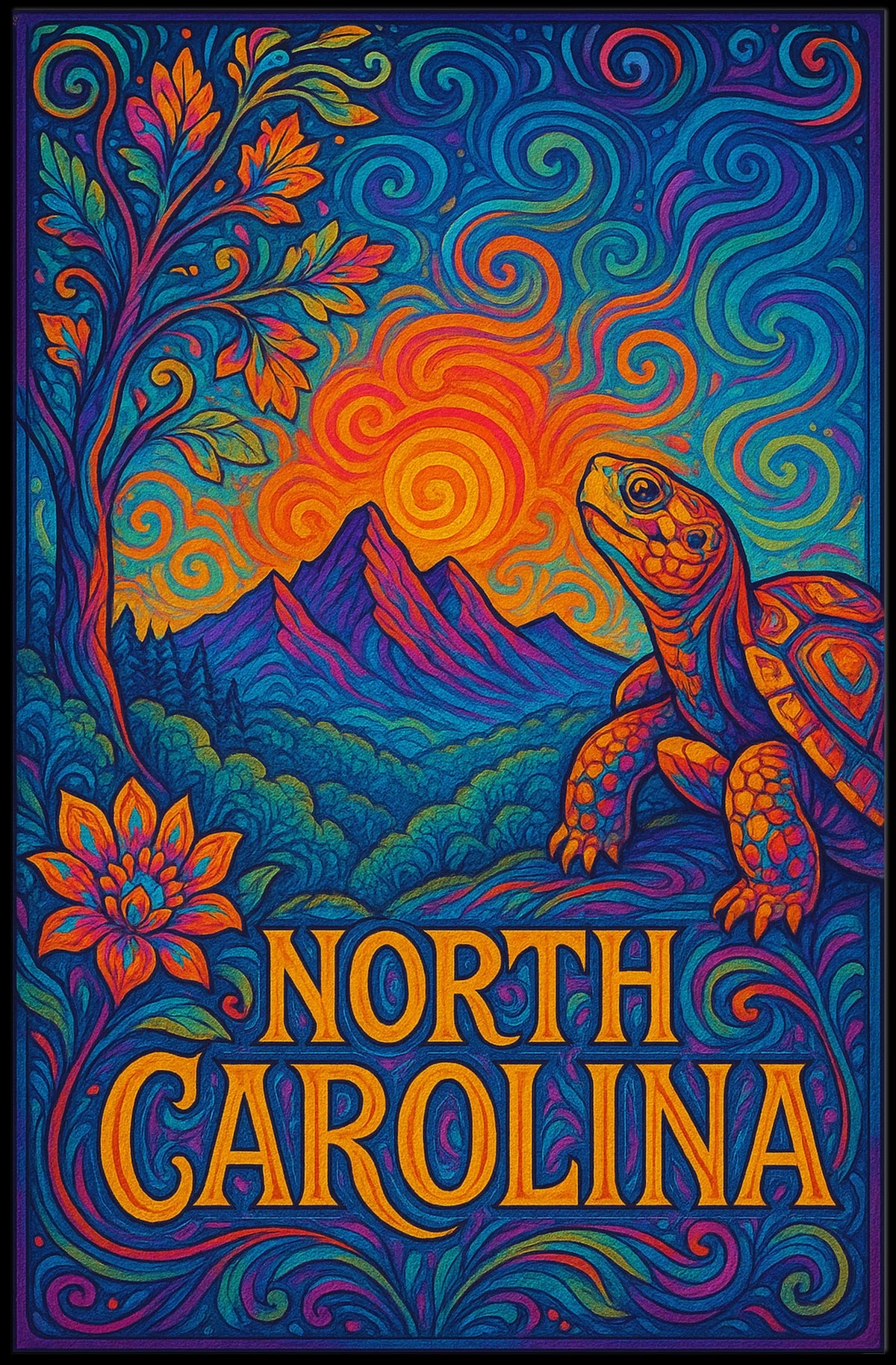 North Carolina A Vibrant Tribute Poster