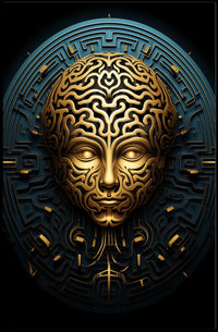 Intricate Maze Face Poster