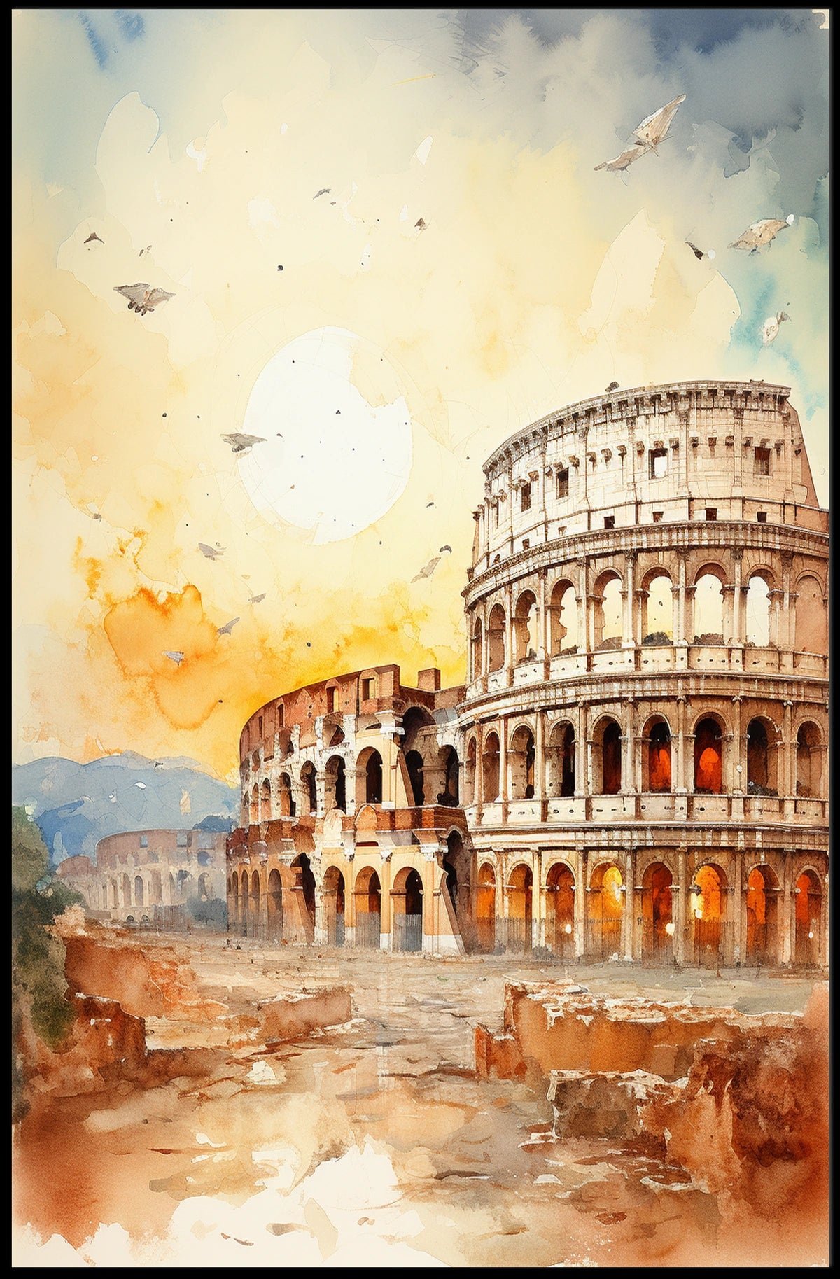 Colosseum Majesty: Ancient Rome Travel Poster