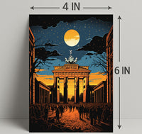 Moonlit Brandenburg Gate Poster