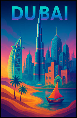 Dubai Dreamscape Skyline Poster For Travel Art Lovers Decor